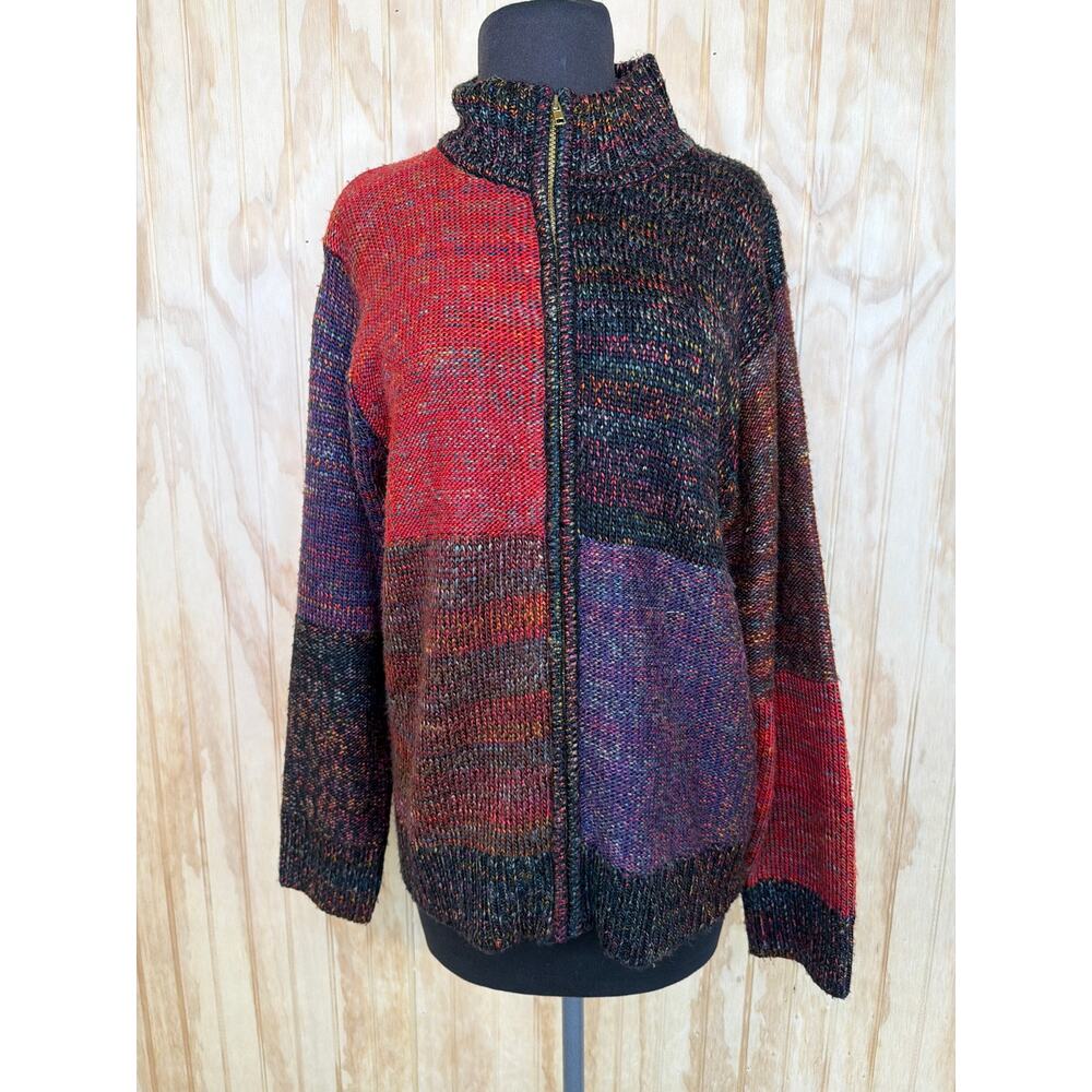 Coldwater Creek Vintage Zip Cardigan Sweater Cottagecore Cabin Core Medium - Picture 2 of 8